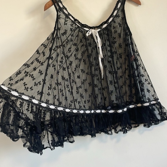 Y2K Agent Provocateur Nightie Alt SM Black Lace Romantic Bow Intimate Lingerie - Picture 7 of 16